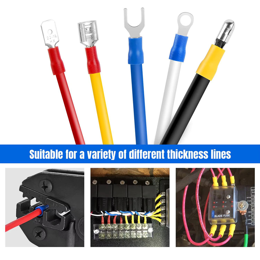 ELECAPITAL Kabelverbinder Set in Multicolor mit Crimp-Spaten, Stoßringen, Gabelanschlüssen und Ringösen - Bild 4