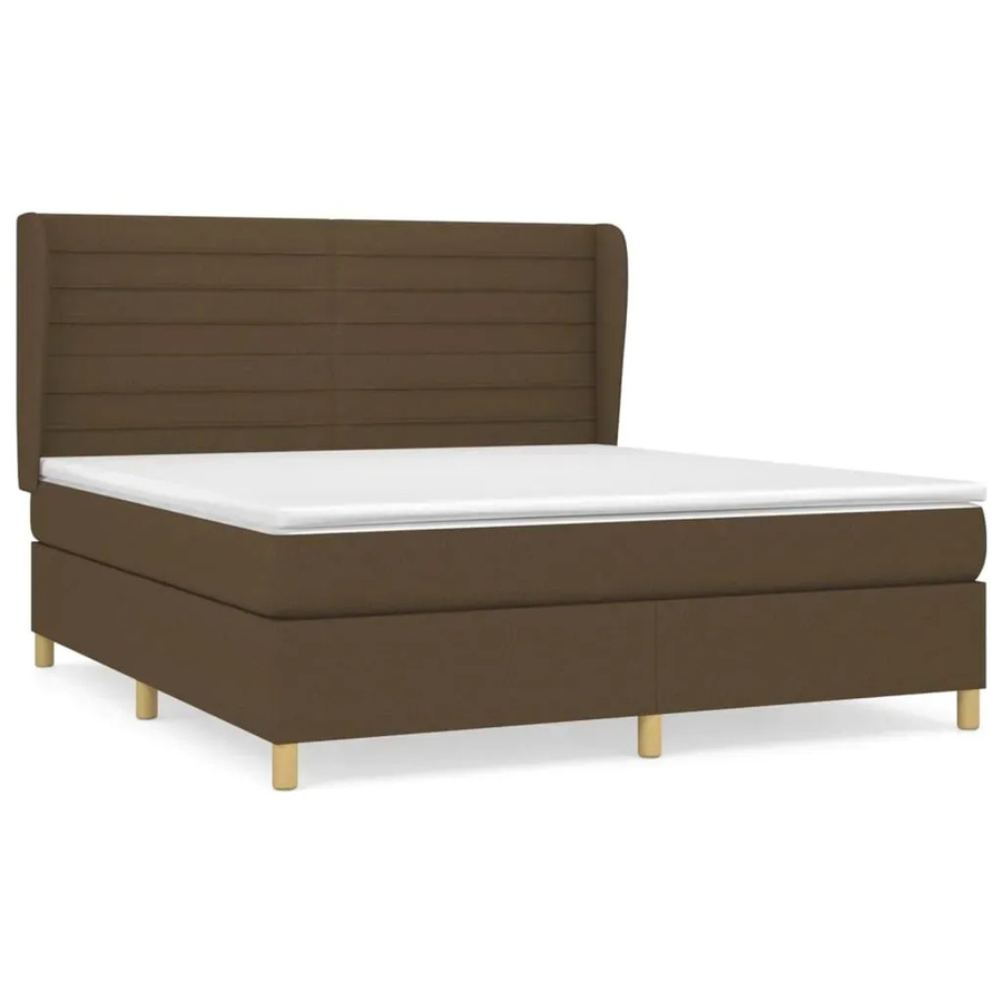 vidaXL Boxspringbett mit Matratze Dunkelbraun B/T/H: 160 x 200 x 163 cm - Bild 2