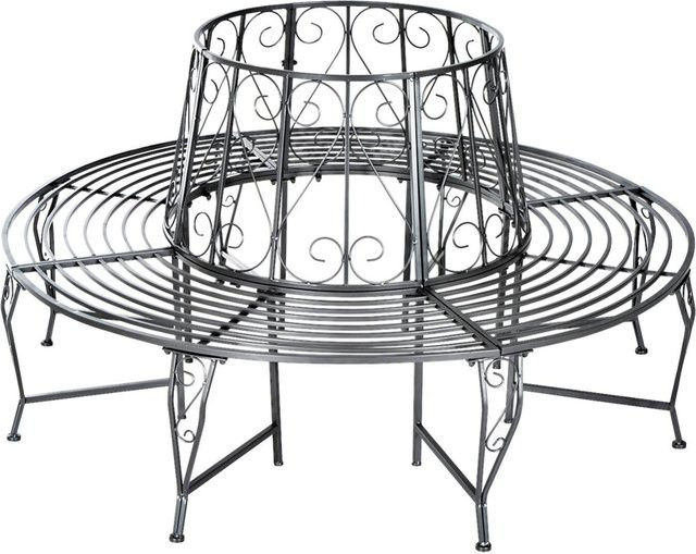 Outsunny Gartenbank aus Metall in Silber, Höhe: 90 cm, Breite: 160 cm - Bild 1