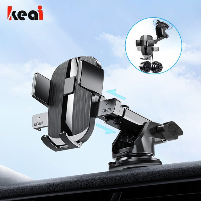 Keai Sauger Autotelefonhalterung in Schwarz für iPhone, Samsung und Xiaomi mit verstellbarem GPS Mount - Bild 1