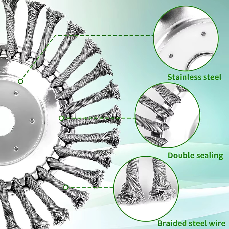 Stahldraht Rotary Freischneider Trimmer Kopf für Garten und Rasenmäher in Silber zur Unkraut-, Moos- und Rostentfernung (6/8 Zoll) - Bild 4
