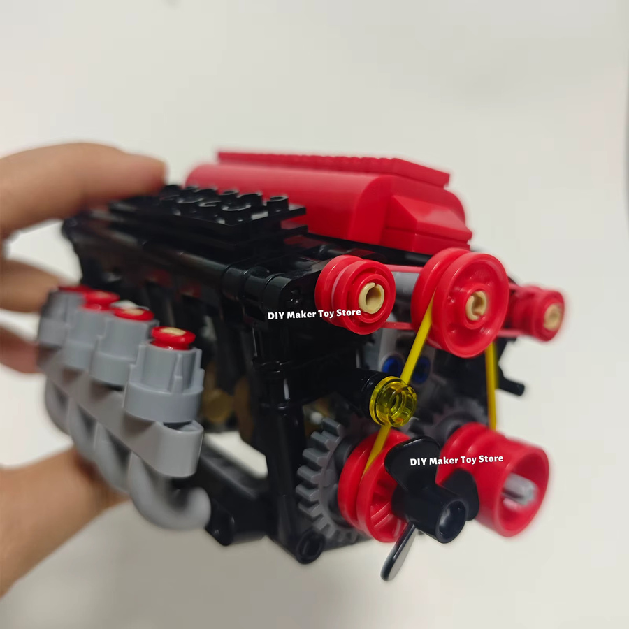 wishiot MOC Super V8 Motor Simulationsmodell, Bausteine, Fahrzeuge - Bild 2