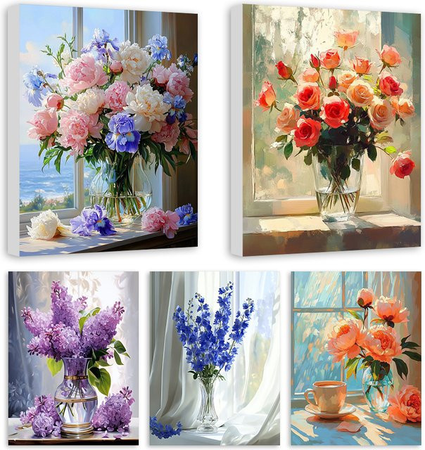 RUOPOTY Malen nach Zahlen, Vase Blume, Set, adults - Bild 1