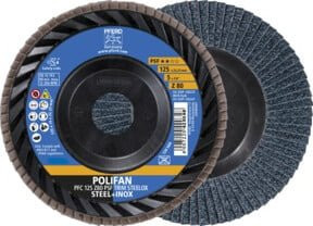 PFERD TOOLS POLIFAN Fächerscheibe PFC konisch PSF TRIM STEELOX Blau für Stahl und Edelstahl Durchmesser: 125 mm, Bohrung: 22,23 mm - Bild 1