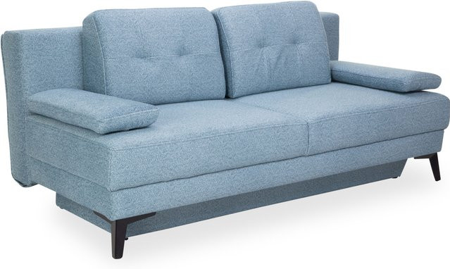 Schlafsofa Elastoform ROMI in Blau mit Schlaffunktion und Stoffbezug, B/T/H: 204 x 93 x 86 cm - Bild 1