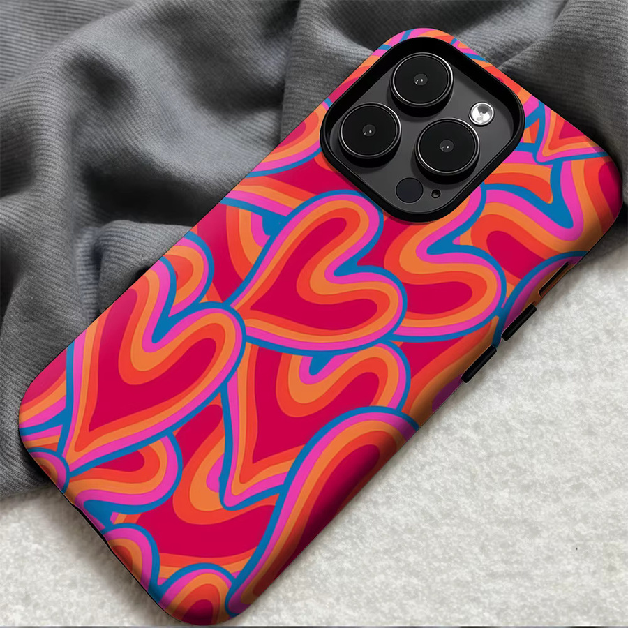 Magnetische Handyhülle Psychedelic Heart für iPhone 17 16 15 14 Pro Max Plus Multicolor - Bild 4