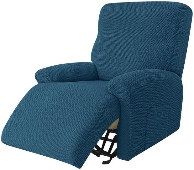 Dehnbarer Jacquard Sesselbezug für Relaxsessel in Blau - Bild 1