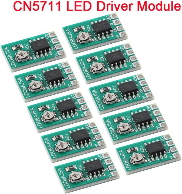 CN5711 LED-Treiber Modul mit PWM-Steuerung, einstellbarer Konstantstrom DC 2,8-6 V, 30-1500 mA, Farbe: Grün - Bild 1