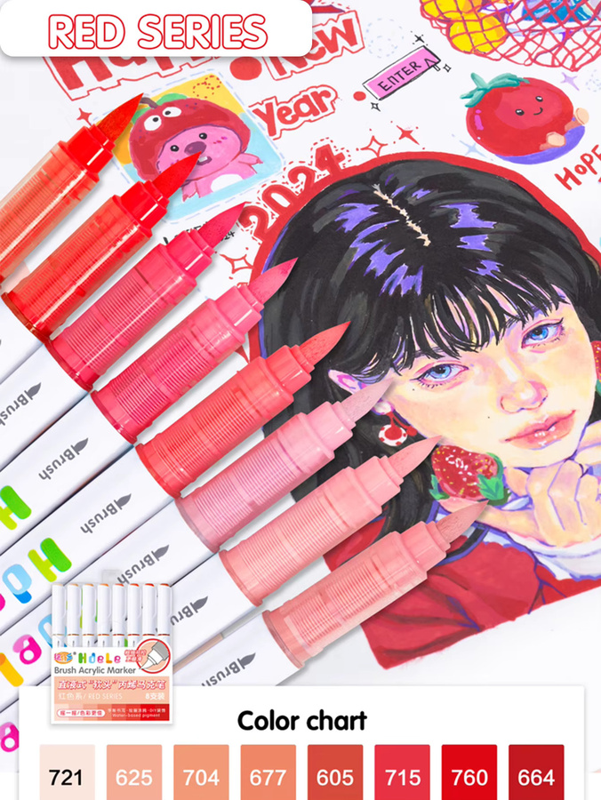 Hdele Acryl Marker Pen Set mit 56 Farben und Pinselspitze für DIY Graffiti, Malen und Zeichnen - Bild 2