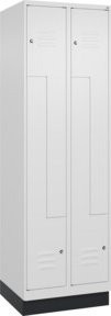 C+P Z-Spind Classic PLUS mit 4 Fächern, Sockel, Verschluss mit Zylinderschloss, Farbe: Grau/Weiß, H x B x T: 195 x 60 x 50 cm - Bild 1