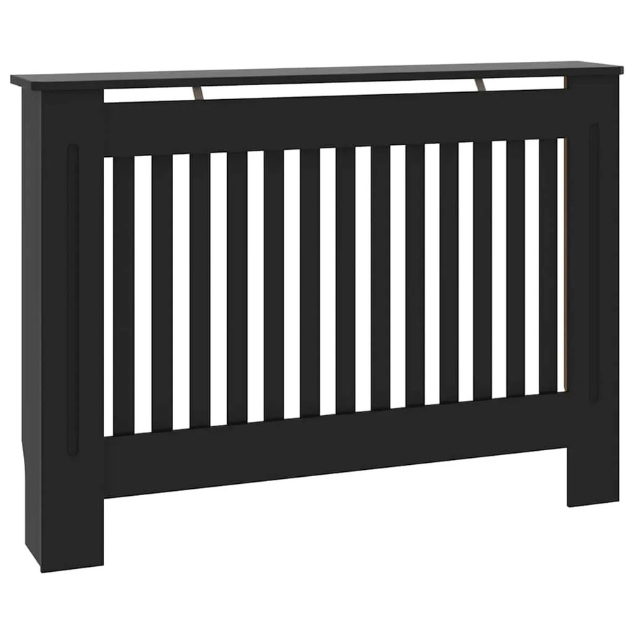 vidaXL Heizkörperverkleidung in Schwarz mit modernem Latten-Design aus MDF, B/T/H: 112 x 19 x 81,5 cm - Bild 2