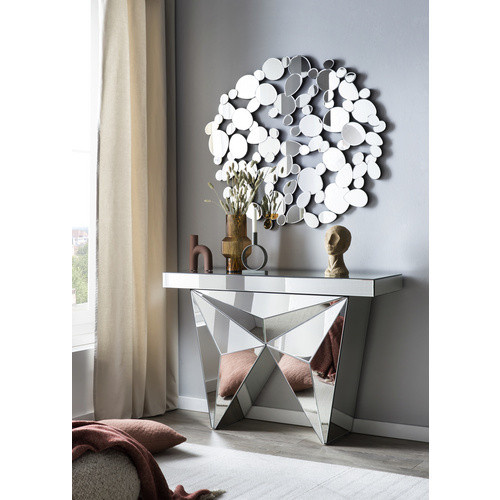 SalesFever Konsole in Silber mit Spiegelglas und MDF, Breite: 128 cm, Tiefe: 35,5 cm, Höhe: 81 cm - Bild 2