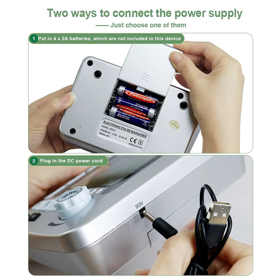 OPSLEA TENS Elektrostimulator und EMS Massagegerät zur Muskelstimulation in Silber mit 12 Modi für die Niederfrequenz-Physiotherapie und Entspannungsbehandlung - Bild 3