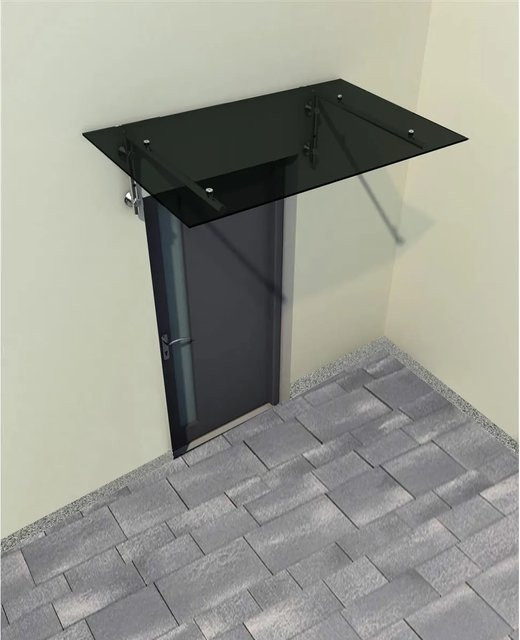 Glaszentrum Hagen Glasvordach Typ L aus VSG in Grafit-Grau, B: 120 cm, T: 90 cm - Bild 1