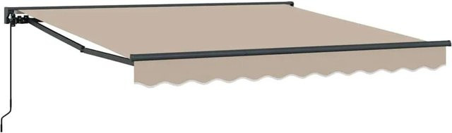 Einziehbare Markise vidaXL in Beige aus Polyester und Metall mit Wandhalterung, B: 350 cm, T: 250 cm - Bild 1