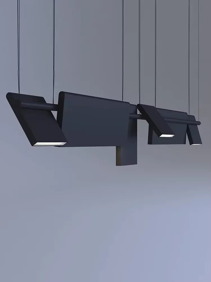 VIGOUS Moderne minimalistische LED-Pendelleuchte in Schwarz, drehbare Hängelampe aus Metall für Büro, Esszimmer oder Bar - Bild 2