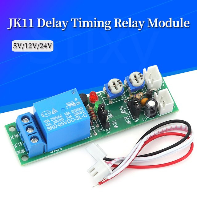 Stlxy JK11 Einstellbares Zyklus-Timer-Relais Modul mit Ein/Aus-Schalter für DC 5 V 12 V 24 V und 0–24 Stunden Verzögerung - Bild 1