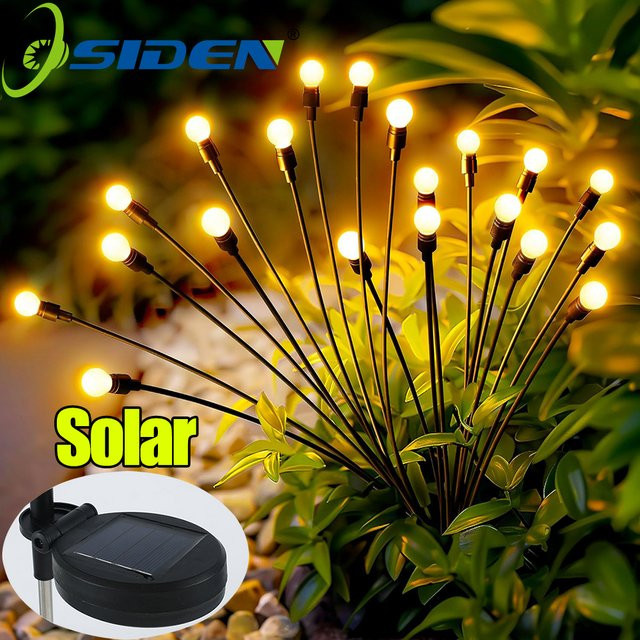 OSIDEN LED Solar Glühwürmchen-Lichterkette für den Außenbereich, dekorative Gartenbeleuchtung IP44 für Rasen, Hof und Gehwege - Bild 1