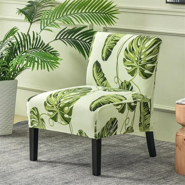 Ärmelloser Stuhlbezug mit Weihnachtsdruck in Grün, elastischer Stretch-Couchschoner für Einzelsofas und Hocker von Household supplies MH - Bild 1