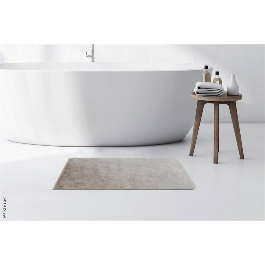 Kayoom Kurzflorteppich Badematte Rabbit Light hellgrau B/H/L: 50 x 2,4 x 90 cm - Bild 3