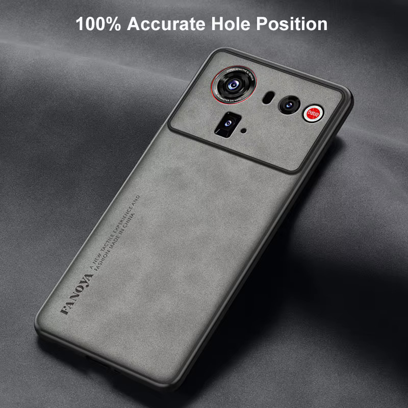 EUCAGR Luxus PU Leder Handyhülle für ZTE Nubia Z80 Ultra 5G in Braun, stoßfeste Silikon-Schutzhülle - Bild 3