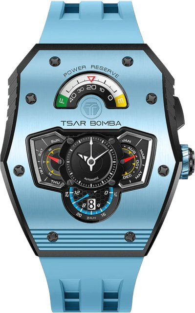 Tsar Bomba Herrenuhr Automatik, Keramik, Blau, 43 mm, Kautschuk - Bild 1