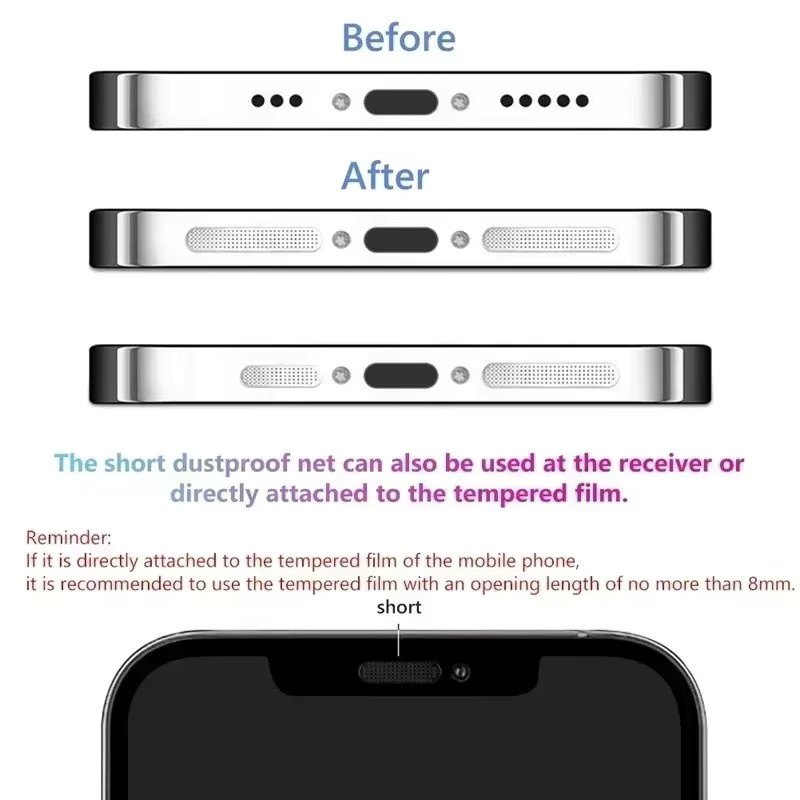 13 Stück Universal Metall Mesh Anti-Staub Aufkleber für iPhone 17 16 15 Pro Max Plus Lautsprecher Schutz in Silber - Bild 2
