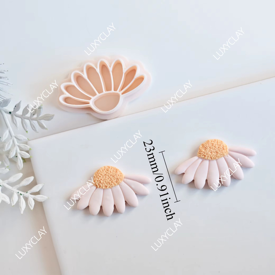Gänseblümchen Ausstecher aus Kunststoff für Polymer Clay zur Herstellung von DIY-Ohrringen und Schmuck - Bild 1