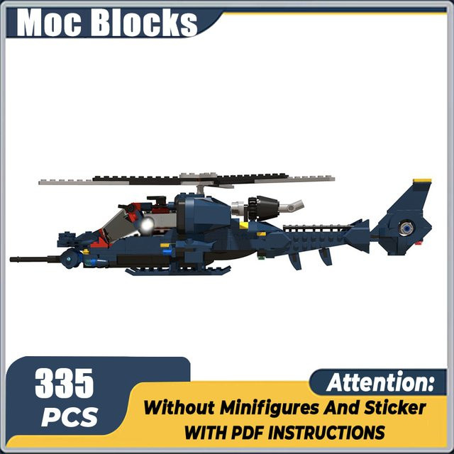 INMOCTOY Blue Thunder Hubschrauber, Baustein, Militär Serie, Flugzeug Spielzeug - Bild 1