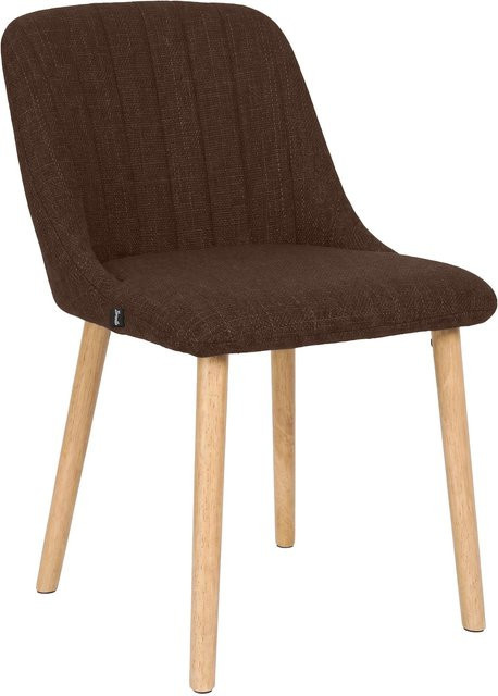 CLP Esszimmerstuhl Arie gepolstert mit Lehne in Braun mit Stoffbezug und Holzgestell im Scandinavian Design - Bild 1