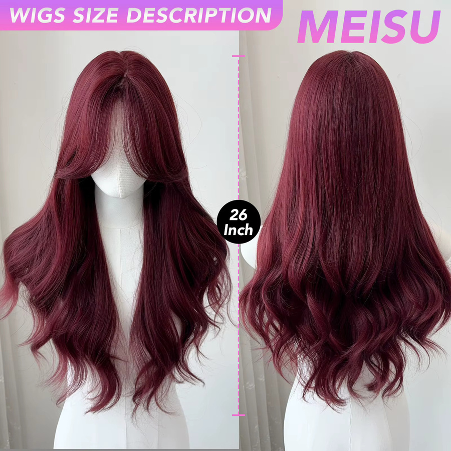 MEISU Perücke, dunkelrot, lockig, 66 cm - Bild 3