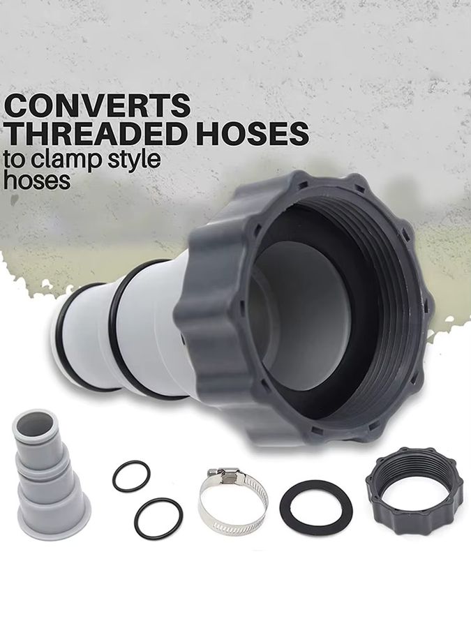 JOCESTYLE Ersatz Schlauch Adapter für Intex ARU mit Anti Leck Kunststoff Gewinde Anschluss für Pool Ablauf Pumpe und Ventil, 2-4 Stück - Bild 6