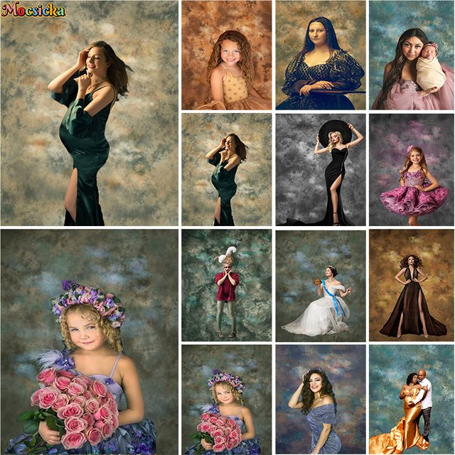 Mocsicka Fotohintergrund mit abstrakter Textur in Multicolour für Porträts, Neugeborenen- und Mutterschaftsfotografie im Fotostudio - Bild 1