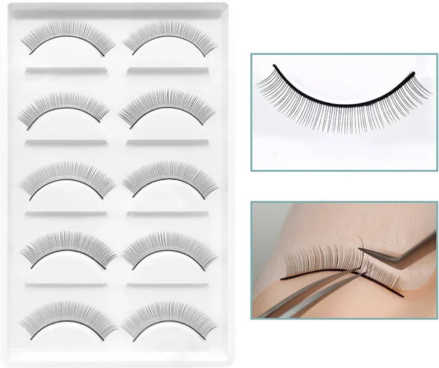 CNKESS Wimpern Mannequin Kopf Praxis Kit mit 5 Paar Streifenwimpern - Bild 1