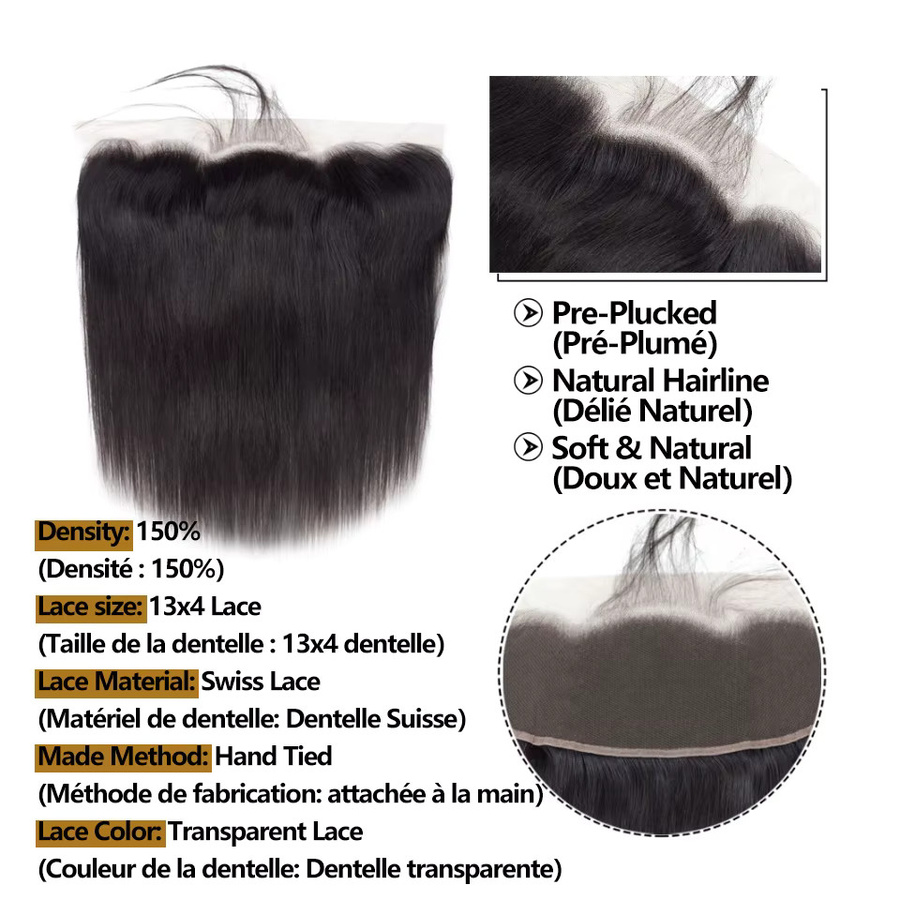 Papyon Brasilianisches menschliches Haar, Spitze frontal, gerade - Bild 5