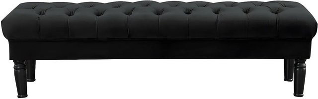 Vente-unique Sitzbank Rinaldo in Schwarz mit Samtbezug, Breite: 160 cm - Bild 1
