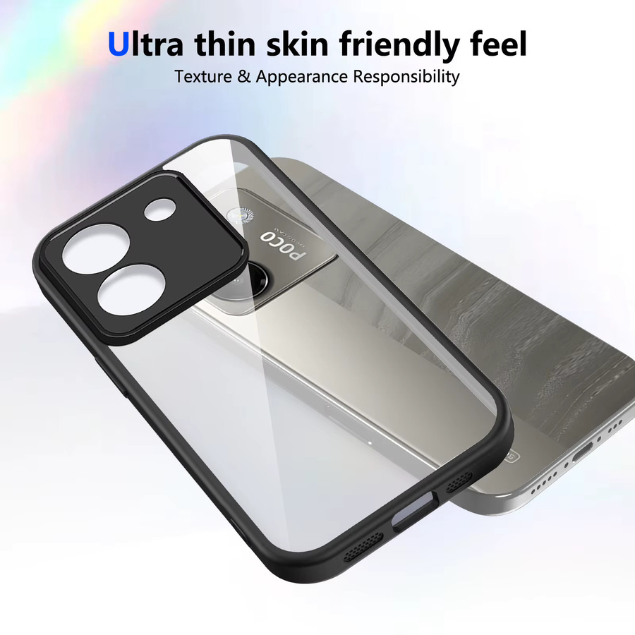 Xiaomi Poco M7 Pro 5G Silikon TPU Schutzhülle mit Air-Kissen Effekt in Transparent oder Schwarz - Bild 3