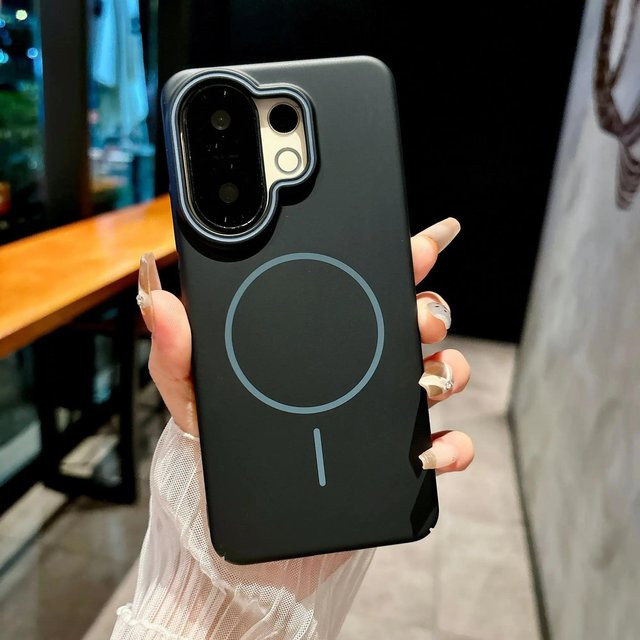Schutzhülle für OPPO K13 Turbo Pro mit magnetischer Adsorption, mattes hartes Cover für kabelloses Laden, Farbe: Schwarz - Bild 1
