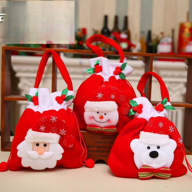 Weihnachtsgeschenktüten-Set mit Weihnachtsmann-Motiv in Rot zur Dekoration und Aufbewahrung von Süßigkeiten - Bild 5