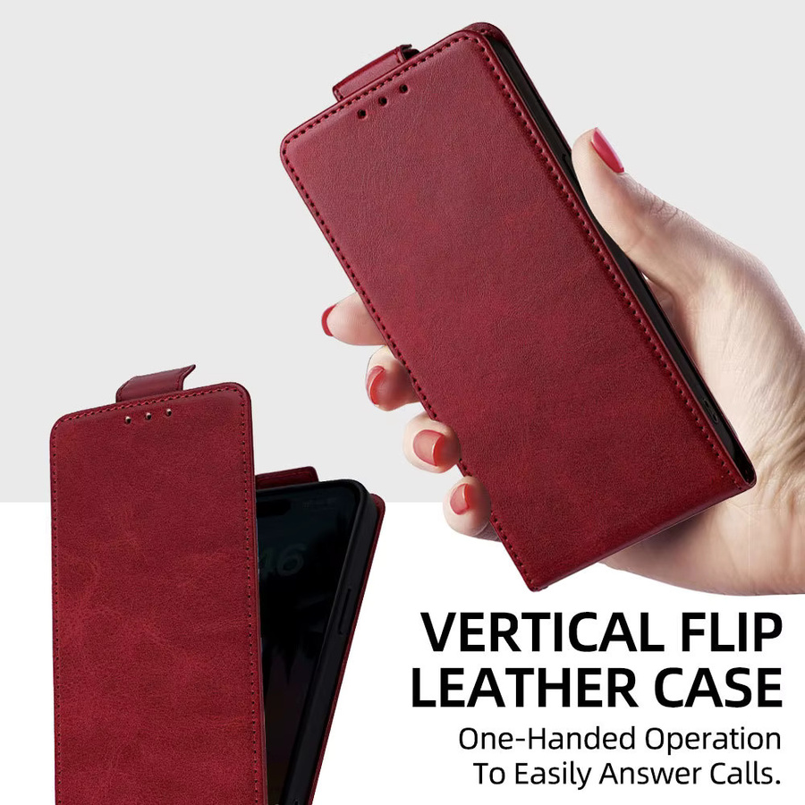 Samsung Leder-Handyhülle mit Kartenfächern für Galaxy S25 Ultra, S24 Plus, S23, S22 FE und S26 EDGE in Rot - Bild 6