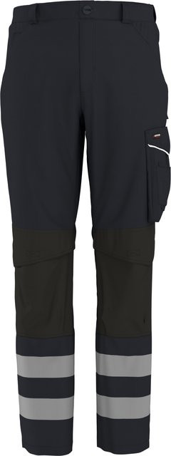 PARKSIDE PERFORMANCE Herren Arbeitsbundhose aus Softshell in Schwarz mit reflektierenden Elementen und gelben Akzenten, Größe 46 - Bild 1