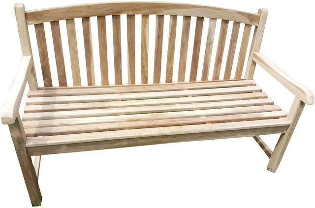 Lex Teak Gartenbank Windsor aus Teakholz in Braun mit Armlehnen, Breite: 120 cm - Bild 1