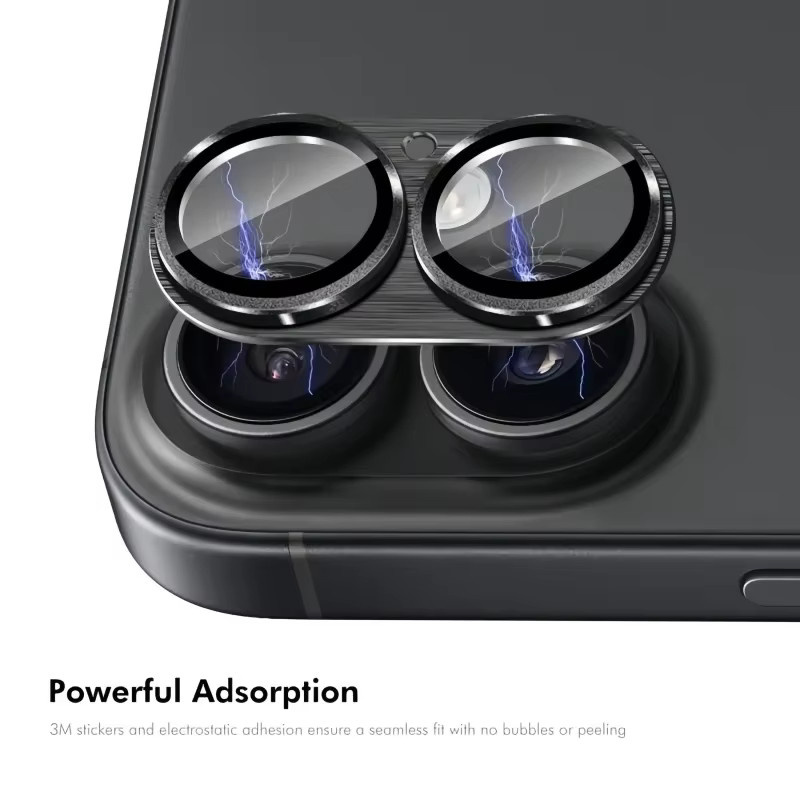 Kamera-Schutzhülle für iPhone 17 aus Metall-Legierung mit Glas-Vollabdeckung für das Objektiv in Lila und Grün - Bild 4