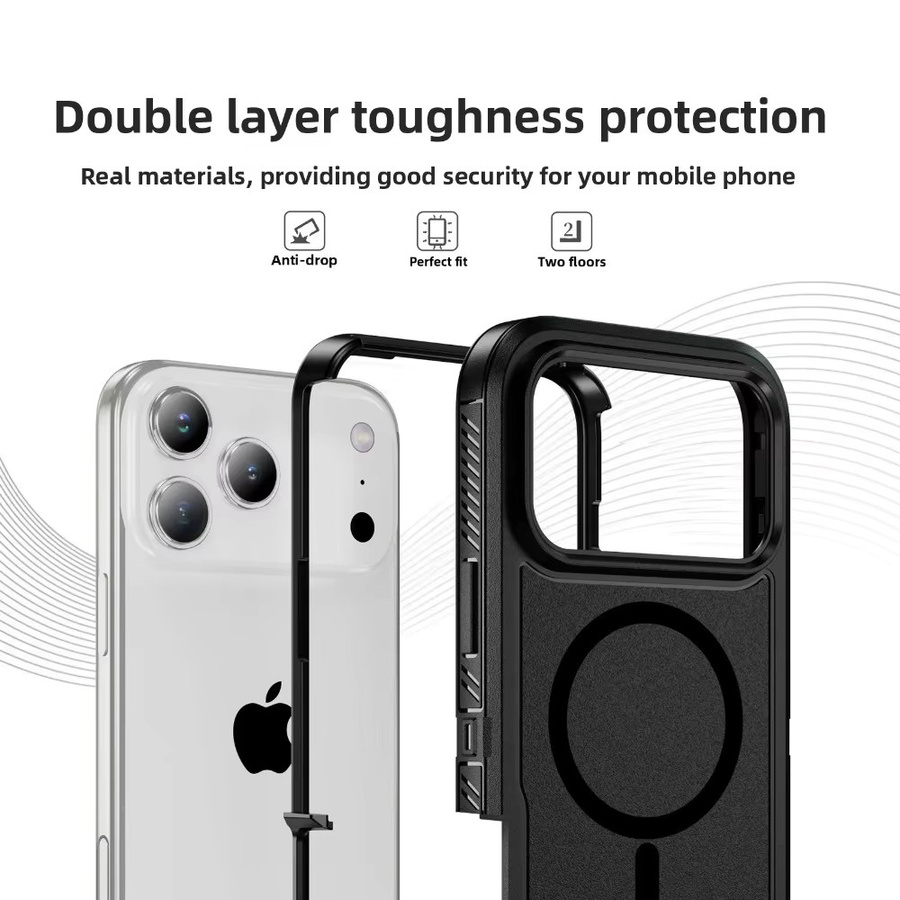 OTT Armor Schutzhülle für iPhone 17 Air 16 15 14 Plus 13 12 Pro Max mit Magnetfunktion in Blau - Bild 3