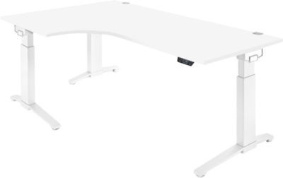 Schäfer Shop Genius Schreibtisch ERGOSTYLE S, elektrisch höhenverstellbar, C-Fuß, einstufig, weiß, B/T/H: 200 x 80 x 71,5 - 118,2 cm - Bild 1