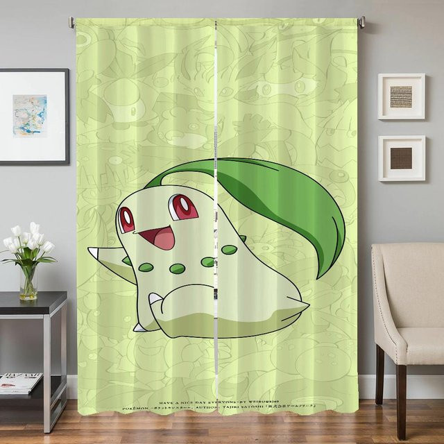 2er-Set Verdunklungsvorhänge für Wohnzimmer und Schlafzimmer, semi-transparent, grün, B: 50 cm, H: 70 cm - Bild 1