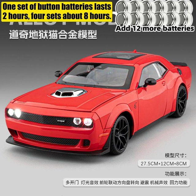 Linyi toy car Dodge Challenger Srt Hellcat Modellauto, 1:18, mit Sound und Licht, ab 14 Jahren - Bild 1