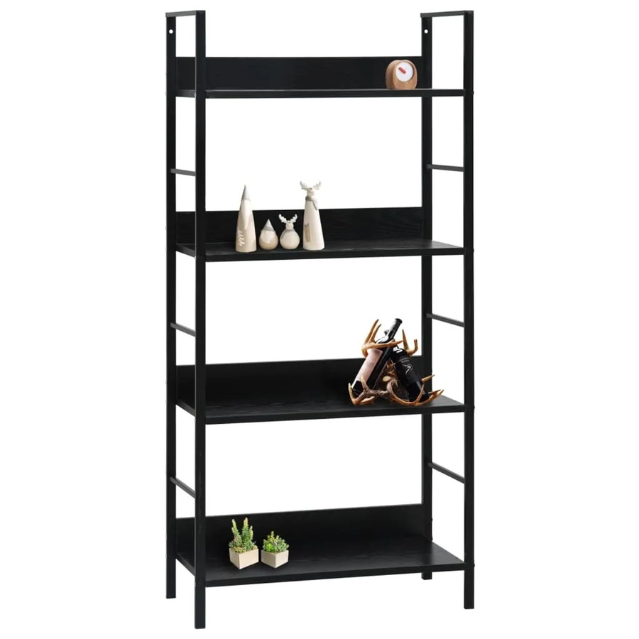vidaXL Bücherregal im Industrial Design mit 4 Regalböden, Schwarz, B/T/H: 60 x 27,6 x 124,5 cm - Bild 2