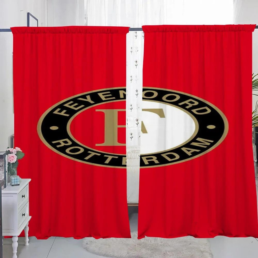 2er-Set Verdunkelungsvorhänge F-feyenoord-d Fc für Wohnzimmer, Schlafzimmer und Küche, moderner Stil, Breite: 50 cm, Höhe: 70 cm - Bild 1