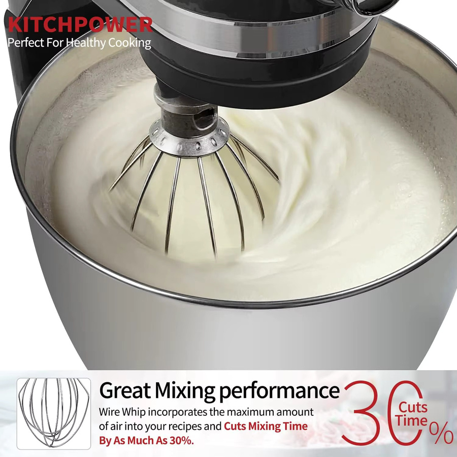 KitchenAid K45WW Drahtpeitschenaufsatz aus Edelstahl in Silber für Standmixer mit kippbarem Kopf, runder Schneebesen - Bild 2